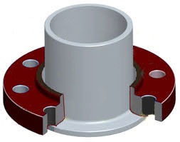 Lap joint flanges with stub end